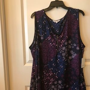Dressy Tank Top Geo/Floral Print 3X Prescott New Y